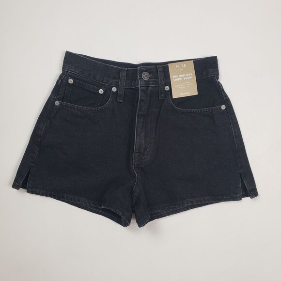 Madewell The Momjean Short Short Women's Size 25 Black Rinse High-Waisted Denim - Picture 5 of 16